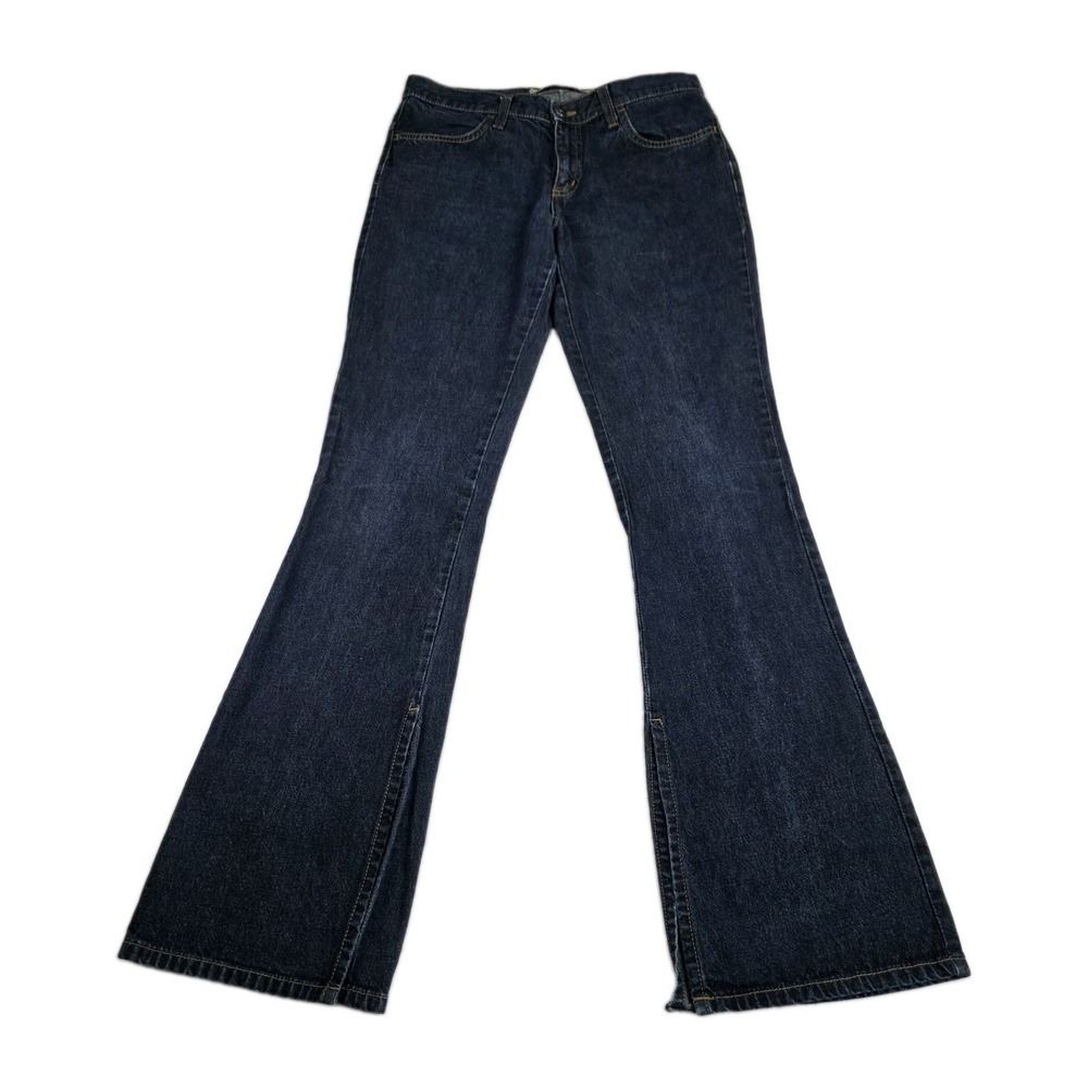 Mavi Jeans Womens Size 27/32 510‎ Michelle Slit Hem Flare Dark Wash Blue Denim